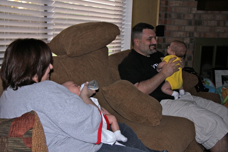 Glim family having a ball